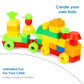 Ratna's Happy Train Junior Construction Set with Bright & Colourful Interlocking Building Blocks 60 pcs for Kids Ages 3+