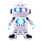 Stylish 360° Rotating Dancing Robot's with Multicolor 3D Lights and Music, Non Toxic Plastic - (White)
