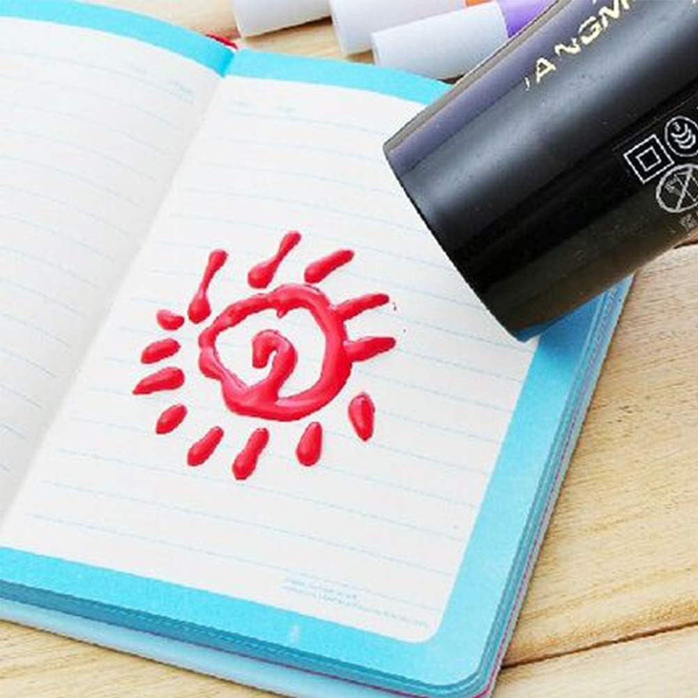 DIY Bubble Popcorn Drawing Pens, Magic Puffy Pens with Puffy Paint, Bubble Pen Popcorn DIY Handmade, Heat Activated Puffy Pens, Magic Popcorn Color Paint Pen, 3D Popcorn Pens (6 PCS)
