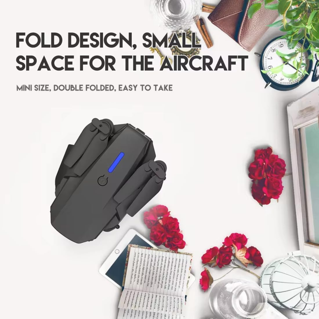 E88 Drone with 1080P Camera 2 Batteries One Key Take Off Land Altitude Hold Automatic Avoidance Obstacles 360° Flip With Aerial Photography Drone (Dual-Battery)