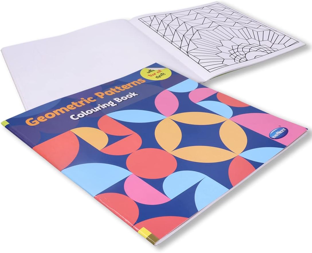 Navneet Geometric Pattern Colouring Book for Beginners and Adults
