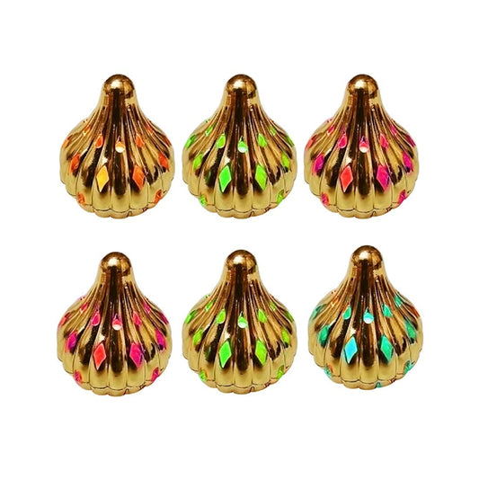 Colour Changing Ganpati Modak Shaped LED Light Multicolour Golden -Set of 6pcs