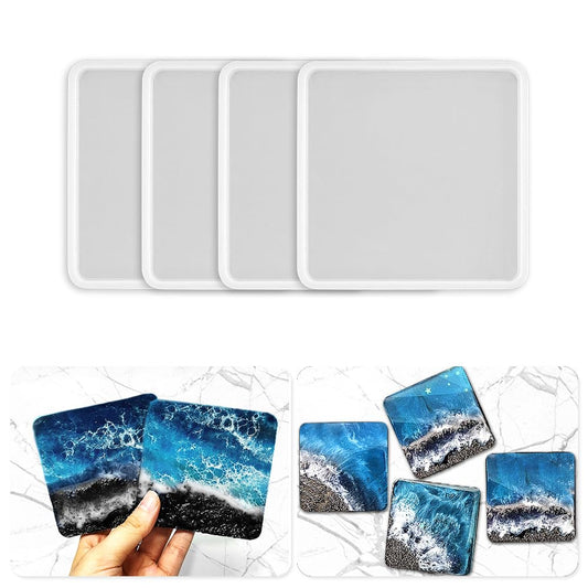 Silicone Mould 4 Inch Square Coaster