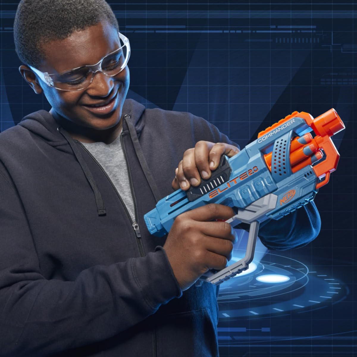 Hasbro Nerf Elite 2.0 Commander Rd-6 Blaster 12 Darts 6-Dart Rotating Drum Gift Toys for Kids Teens and Adults