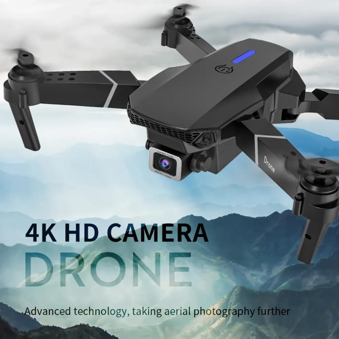 E88 Drone with 1080P Camera 2 Batteries One Key Take Off Land Altitude Hold Automatic Avoidance Obstacles 360° Flip With Aerial Photography Drone (Dual-Battery)