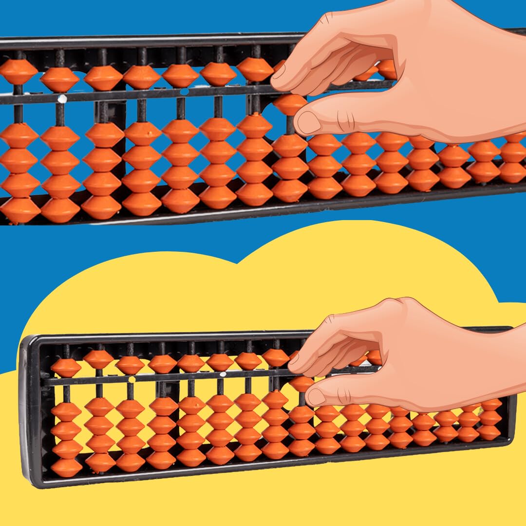 Ratna's Educational Abacus 17 Rod Brown Color Abacus Tool for Kids to Enhance Their Counting Skills and Mathematics Multicolor