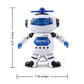 Stylish 360° Rotating Dancing Robot's with Multicolor 3D Lights and Music, Non Toxic Plastic - (White)