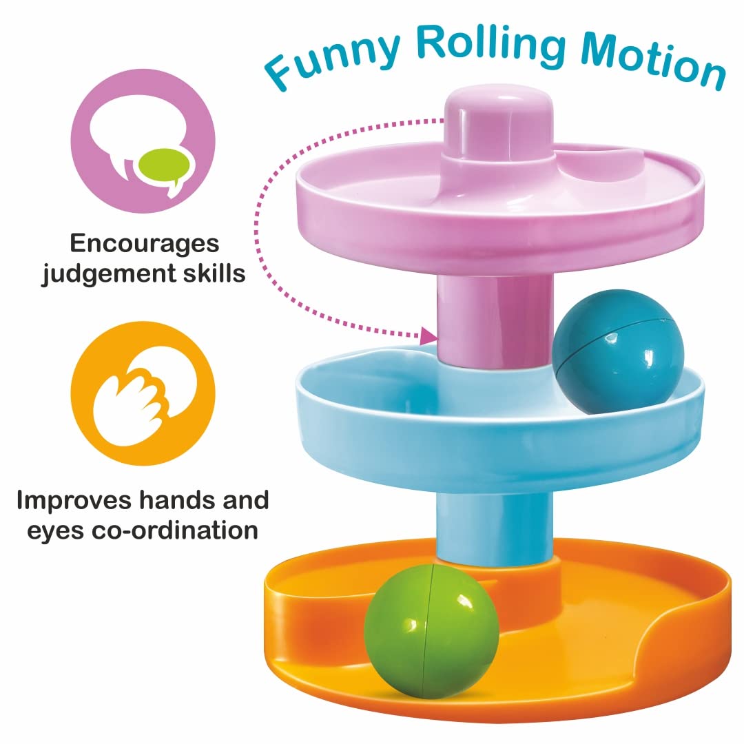 Toymate Stacking Cups With Giraffe&Rolling Ball Fun Tower-Toddler'S Game Combo Of 11 Pcs Gift Set Multi