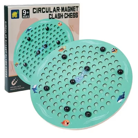 Circular Magnet Clash Chess Game 20 Pcs Magnetic Stones Family Games for Kids & Adults, Magnetic Chess Board Games for Kids 9+, Party Games for Family Game Night