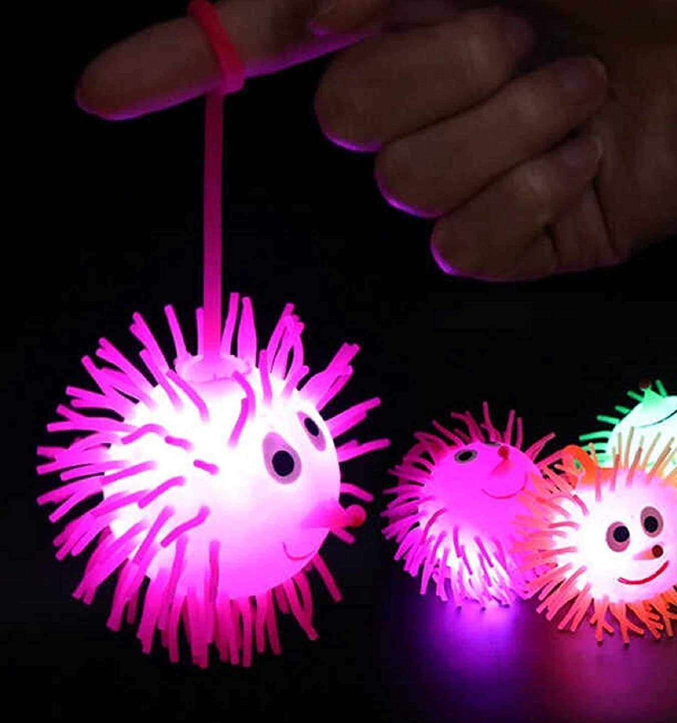 Anti Stress Jumping Bouncy Light up Puffer Ball for Kids and Adults (M ...