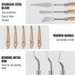 Satyam's Single Painting Knives with Wood Grip Handle Stainless Steel Palette Knife Set Oil Painting Metal Knives Color Mixing Scraper Painting Art
