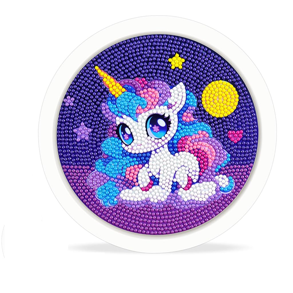 DIY 5D Diamond Art Kit for Kids Diamond Painting for Kids Unicorn Diamond Painting Kit with Frame & Tool Art Craft DIY Desk Decoration for Kids