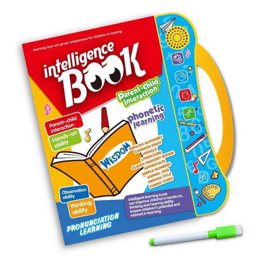 Intelligence Book | Interactive Book -Musical English Educational Phonetic Learning Book for 3 + Year Kids|Toddlers|Educational ABC and 123 E-Learning Kids Electronic Activity Notebook