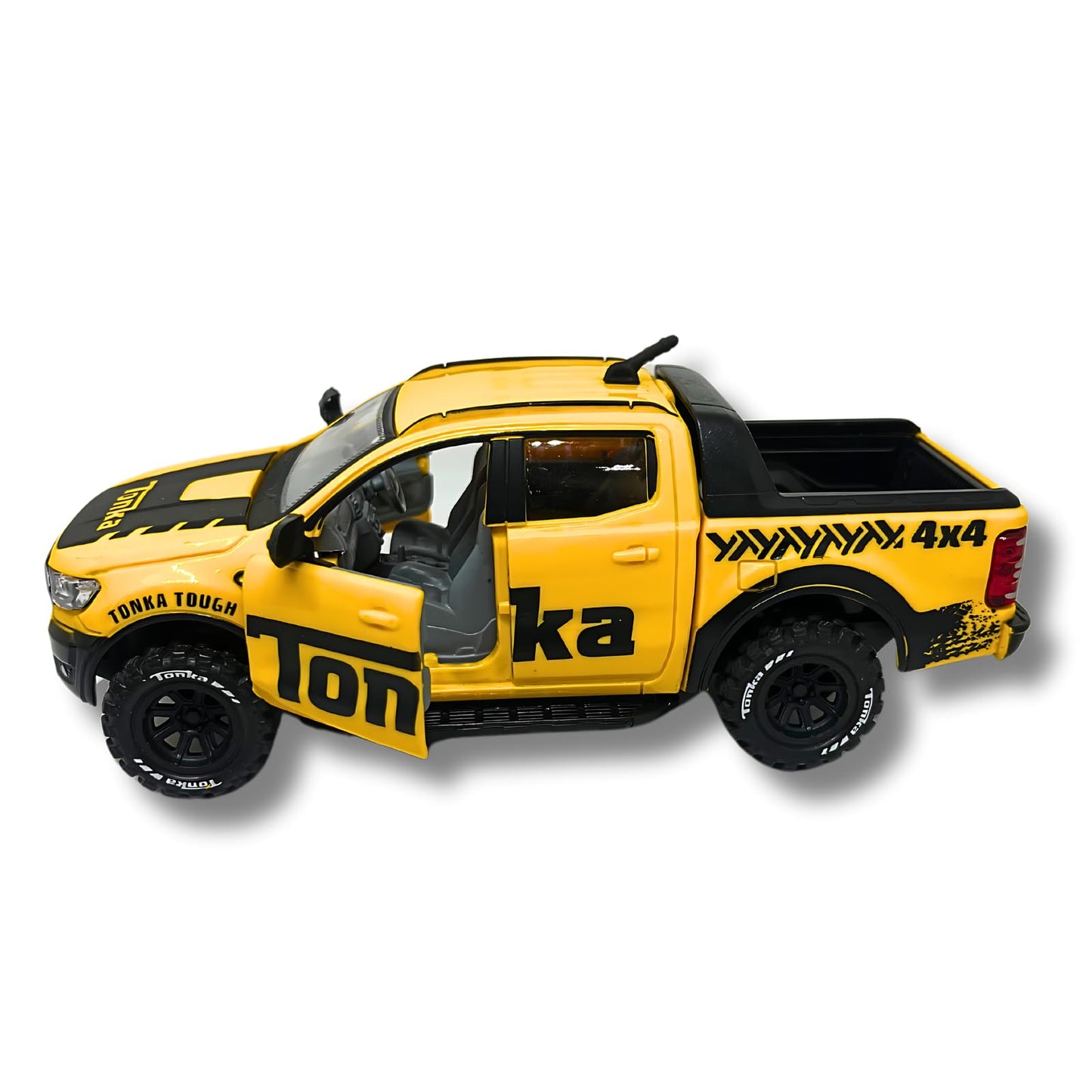 Centy Tonka Dirt Drifter Pull Back Car Toy with Openable Tailgate and Doors for Kids, Boys, Girls
