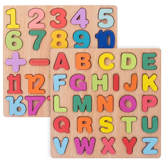 Wooden A to Z Alphabet & 0 to 20 Counting Numbers Educational Learning Toy for Kids