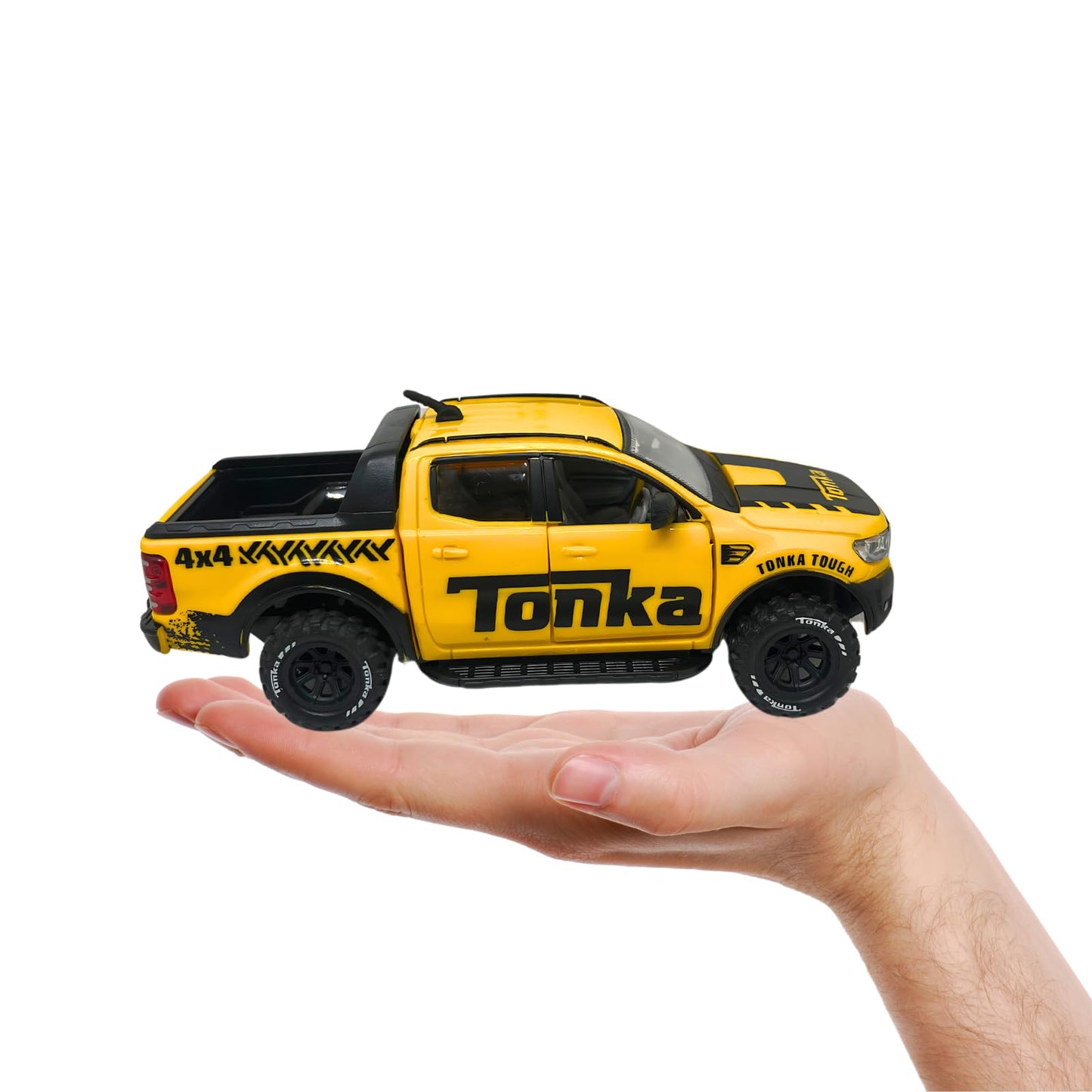 Centy Tonka Dirt Drifter Pull Back Car Toy with Openable Tailgate and Doors for Kids, Boys, Girls