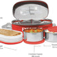Milton Executive Lunch Insulated Tiffin, 2 Round Containers, 280 ml Each, 1 Oval Container, 450 ml, Red| Microwave Safe | Easy to Carry | Leak Proof | Insulated Tiffin | Hot Food