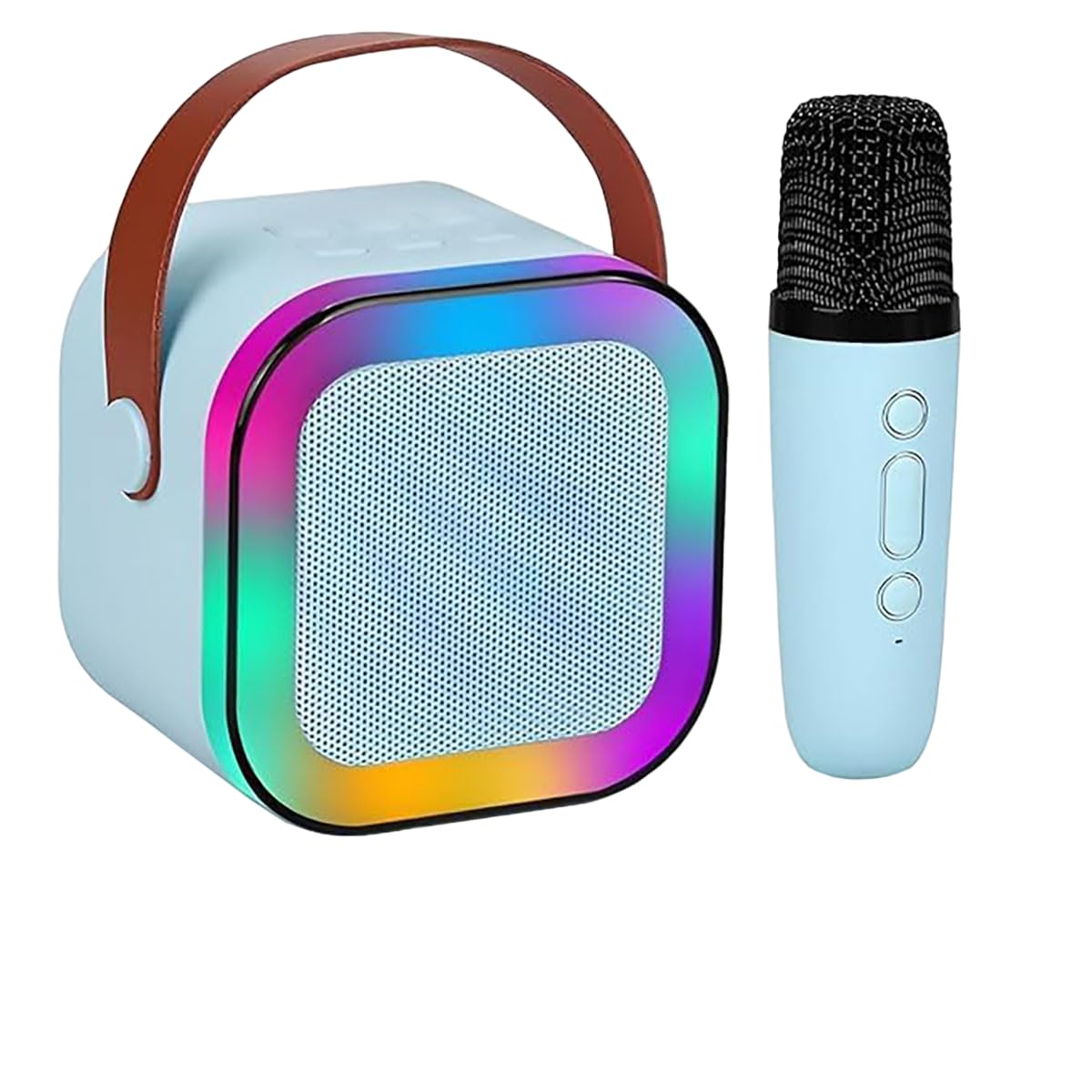 K12 Wireless Karaoke mic with Speaker Bluetooth: Bluetooth-Enabled Wireless Karaoke Mic Speaker with Multiple Compatibility Modes, RGB Lighting, and Party POP Bluetooth