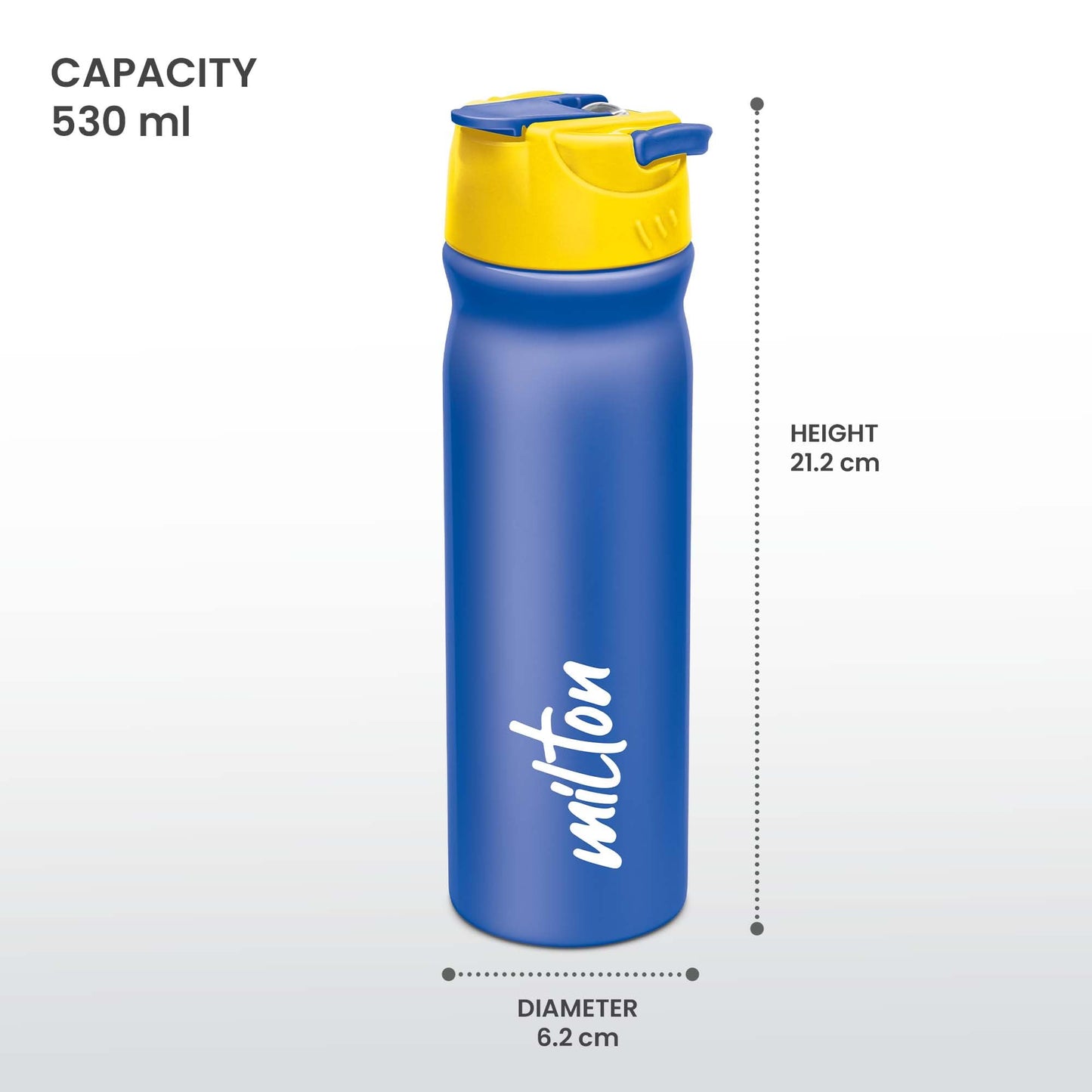 Milton Max 600 Water Bottle, 530 ml, 1 Piece | 100% Leak Proof | Office Bottle | Gym Bottle | Yoga Bottle | Home | Kitchen | Hiking | Treking Bottle | Travel Bottle