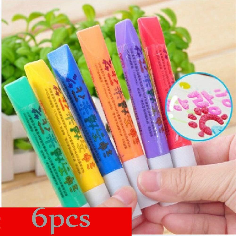 DIY Bubble Popcorn Drawing Pens, Magic Puffy Pens with Puffy Paint, Bubble Pen Popcorn DIY Handmade, Heat Activated Puffy Pens, Magic Popcorn Color Paint Pen, 3D Popcorn Pens (6 PCS)