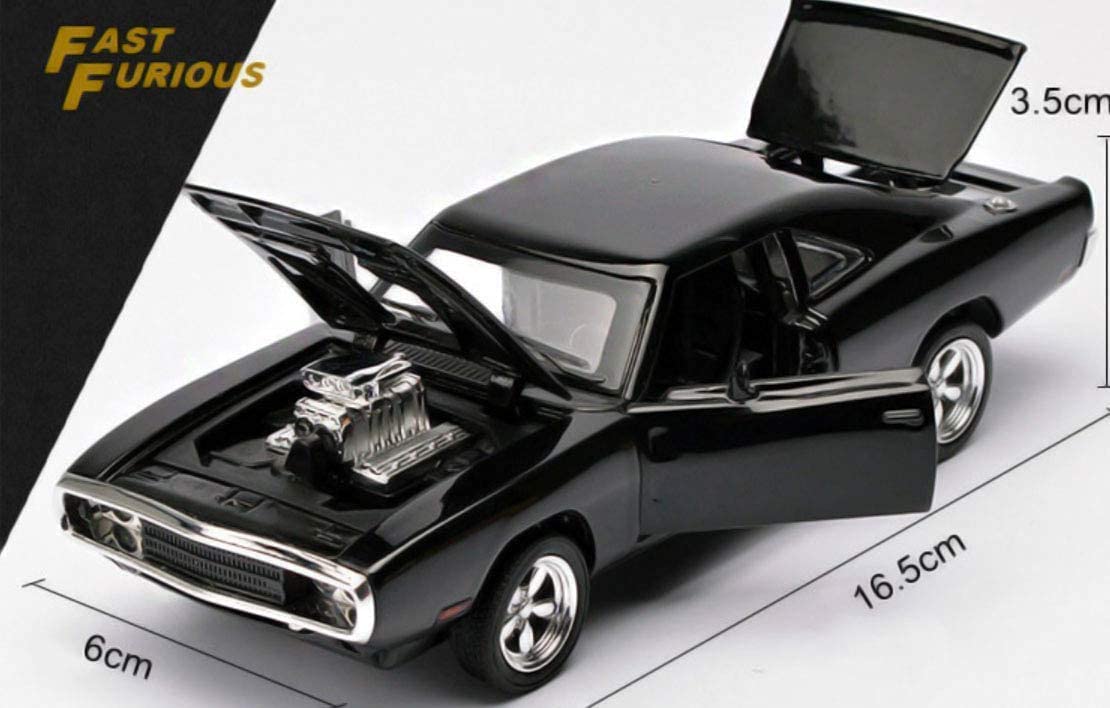 Alloy Metal Pull Back Die-cast Car 1:32 Dodge Charger Fast & Furious 7 Diecast Metal Pullback Toy car with Openable Doors & Light, Music