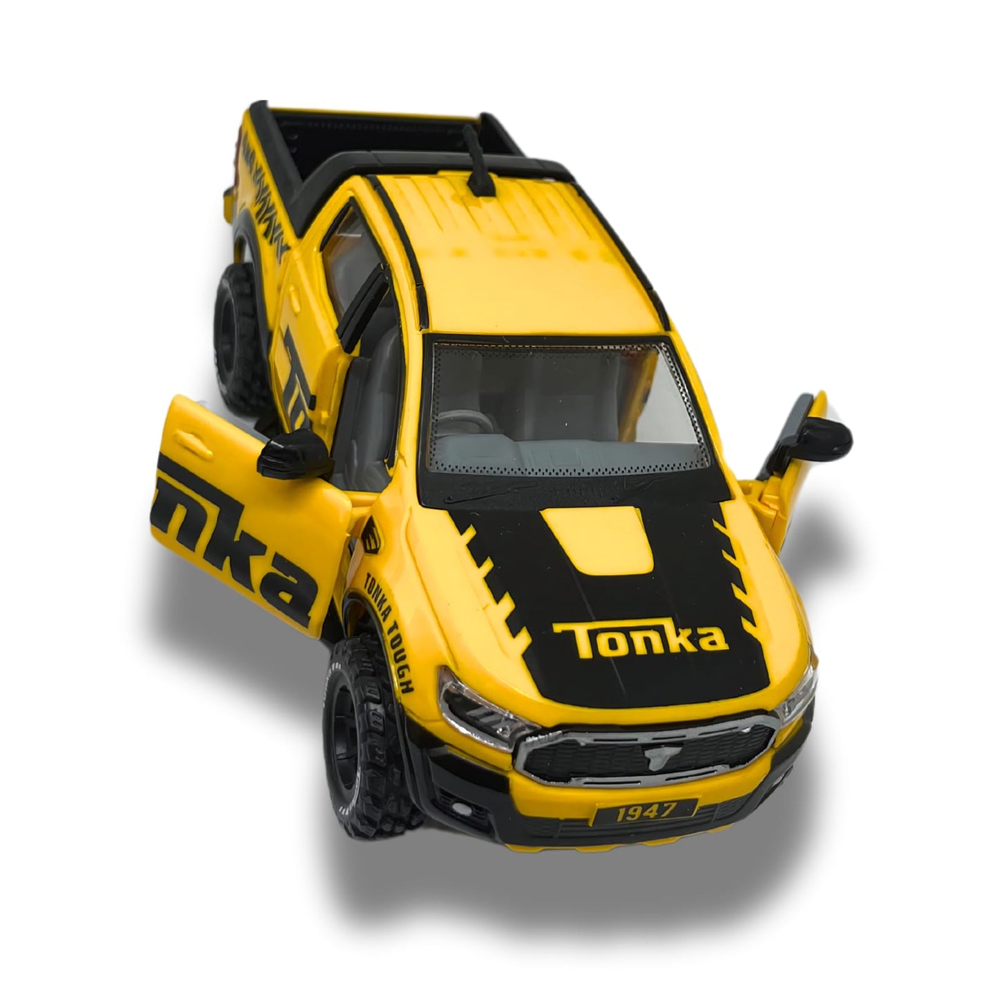 Centy Tonka Dirt Drifter Pull Back Car Toy with Openable Tailgate and Doors for Kids, Boys, Girls