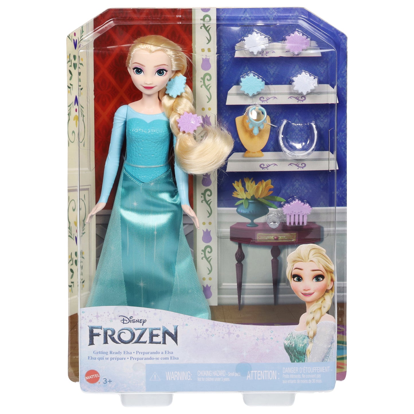 Disney Princess Frozen Getting Ready Elsa Doll 12" & Playset New HMD56