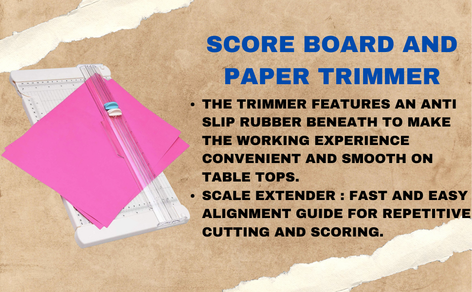 Score Board and Paper Trimmer (6" x 12") for Scrapbooking Art & Craft Card Box Making Scoring