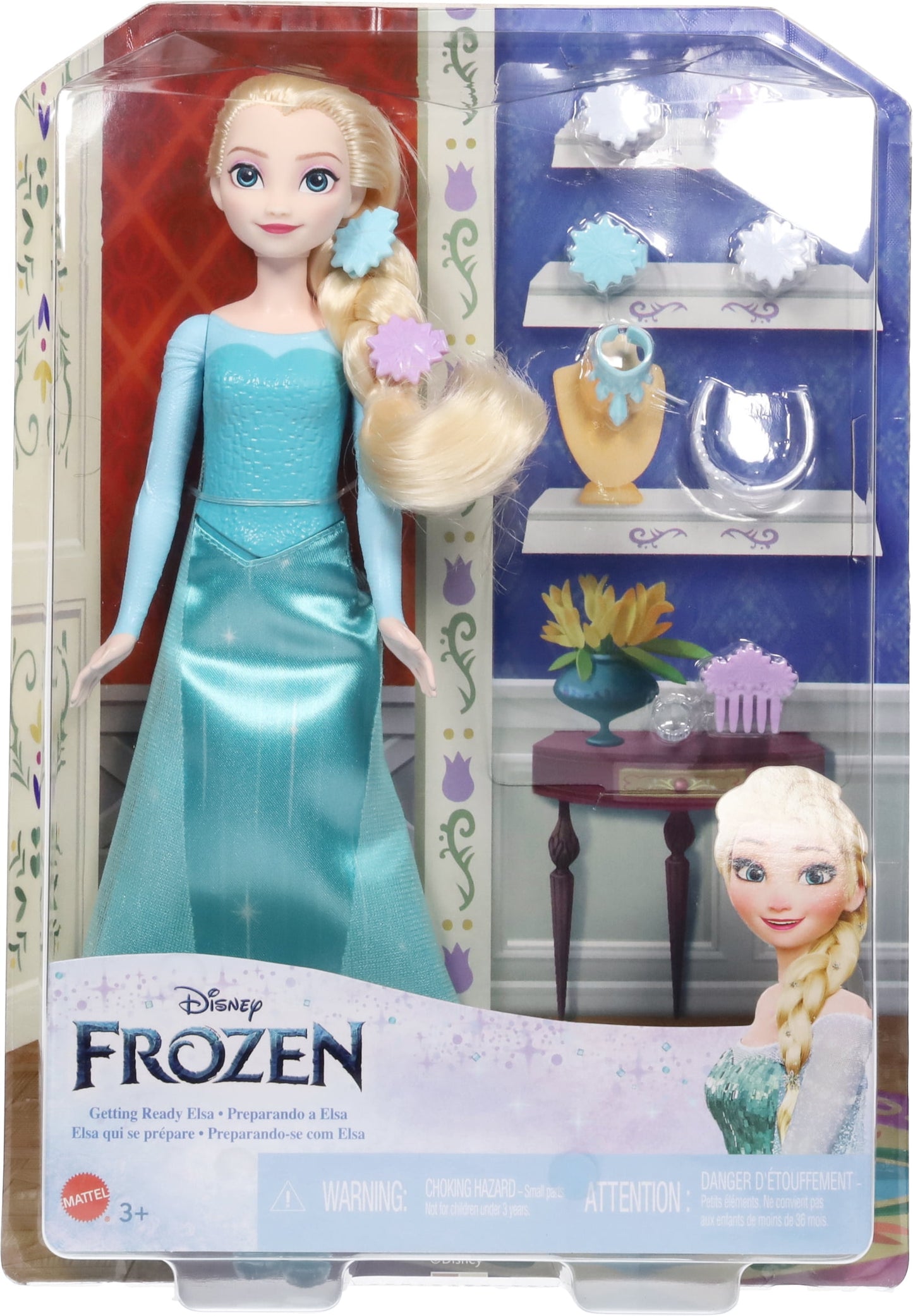 Disney Princess Frozen Getting Ready Elsa Doll 12" & Playset New HMD56