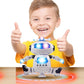 Stylish 360° Rotating Dancing Robot's with Multicolor 3D Lights and Music, Non Toxic Plastic - (White)