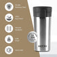Milton Coffee Mug Thermosteel Hot or Cold Insulated Flask, 300 ml, Peach | Leak Proof | Rust Proof | Tea Mug | Soup Flask | Juice Mug | Water Flask | Easy Grip | Easy to Carry