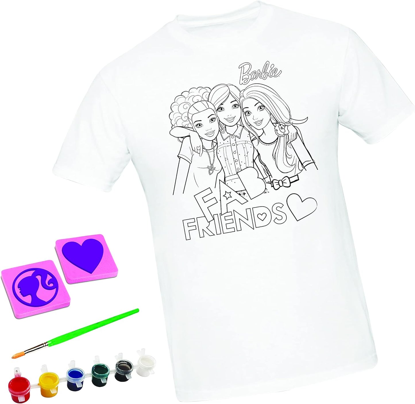 Ratna's Barbie Design Your Tshirt For Girls, Free Size Tshirt For 5-10 Years Girls