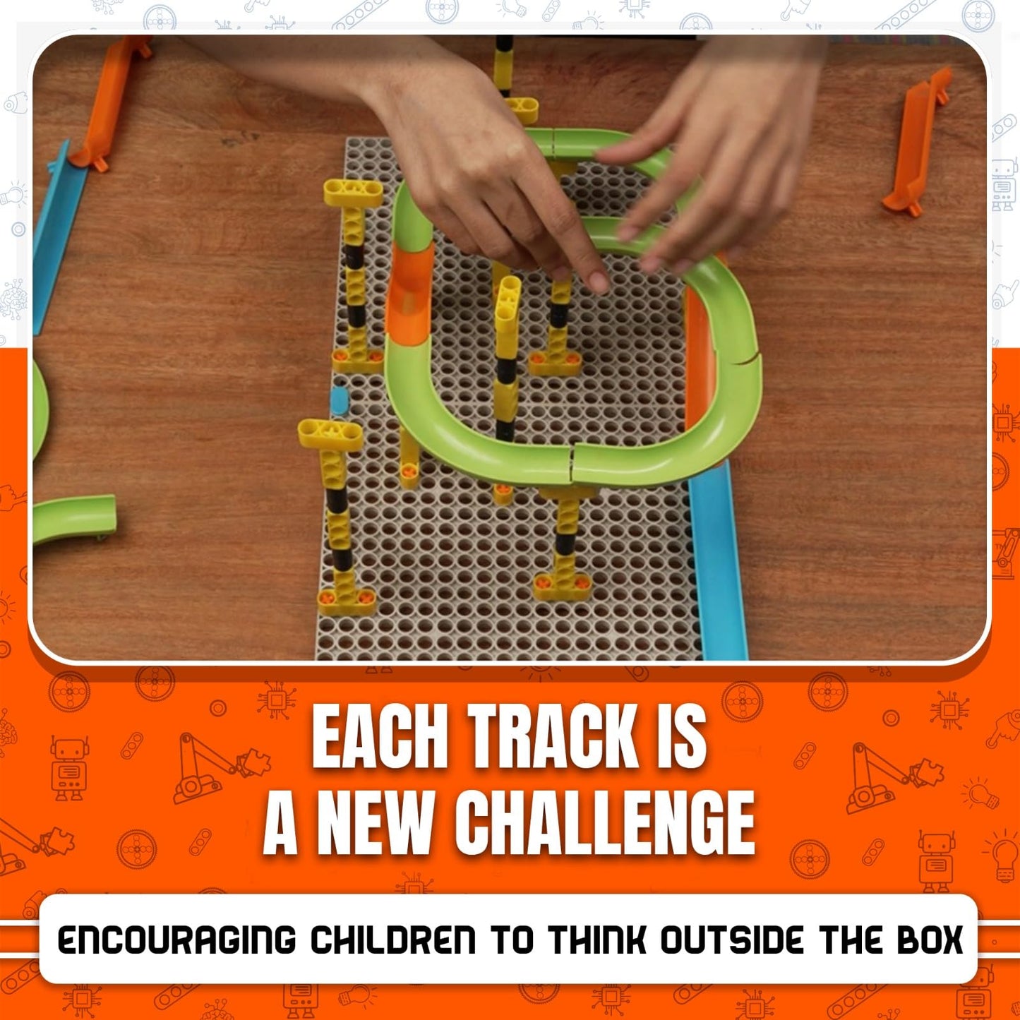 Blix Marble Run - 1, 118 Piece Construction Set, Design and Build Your Own Tracks, Marble Run Toys for Kids, Compatible with Other Brick Brands, Ages 5+, Made in India