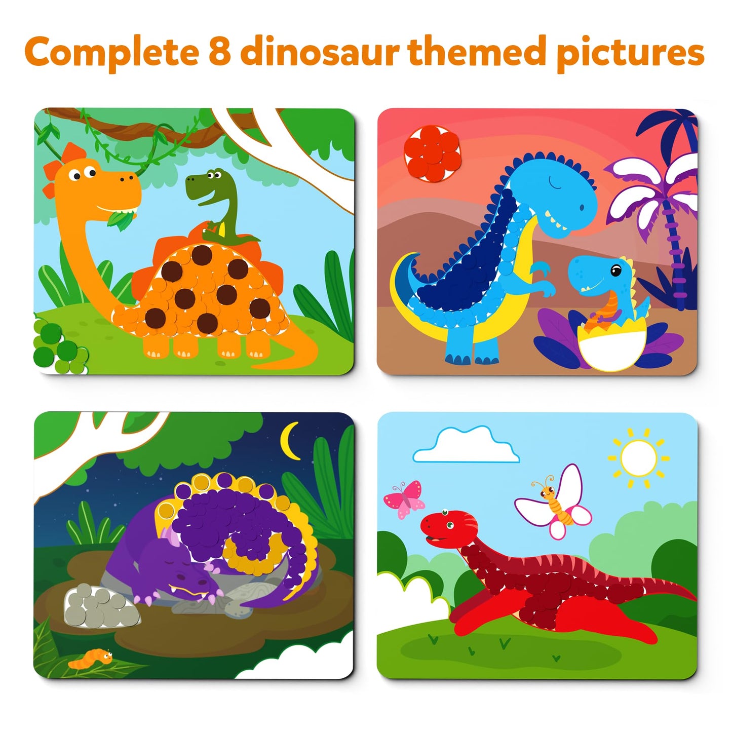 Skillmatics Art Activity - Dot It Dinosaurs, No Mess Sticker Art for Kids, Craft Kits, DIY Activity, Gifts