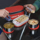 Milton Executive Lunch Insulated Tiffin, 2 Round Containers, 280 ml Each, 1 Oval Container, 450 ml, Red| Microwave Safe | Easy to Carry | Leak Proof | Insulated Tiffin | Hot Food