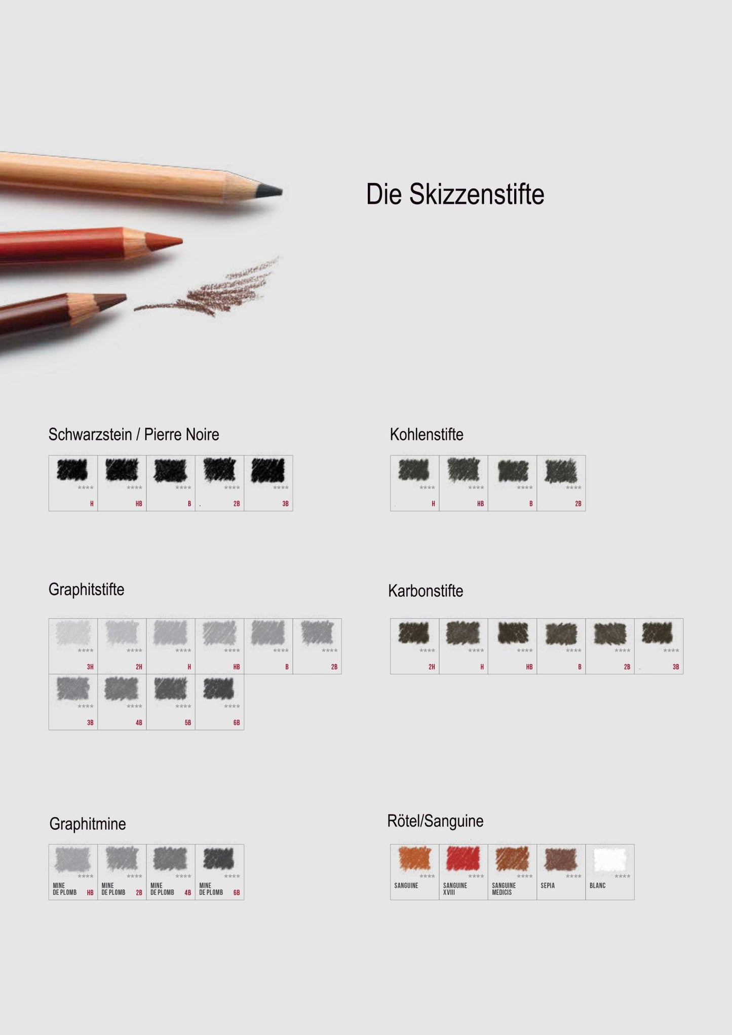 Conté à Paris Artist-Quality Graphite Pencils for Drawing, Writing and Sketching Set of 12