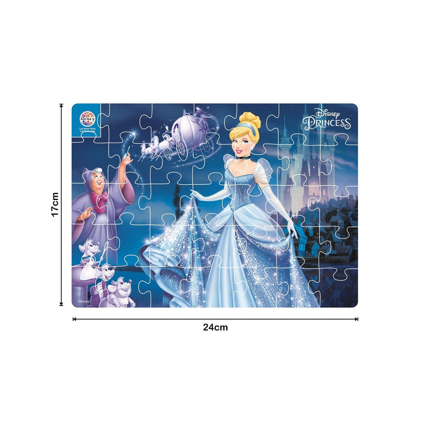 Ratna's 4 in 1 Disney Jigsaw Puzzle 140 Pieces for Kids. 4 Jigsaw Puzzles 35 Pieces Each (Cinderella)