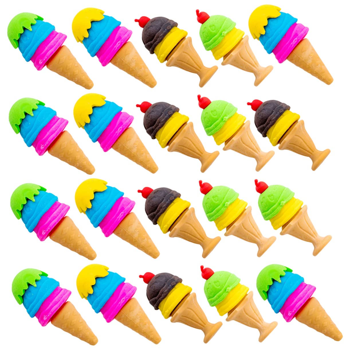 Cone Mini 3D Food Erasers Small Eraser Eggs Pencils for Kids Food TPR Accessories Pencil Portable Pencil Erasers ice Cream Student Dessert Puzzle Kids Toys