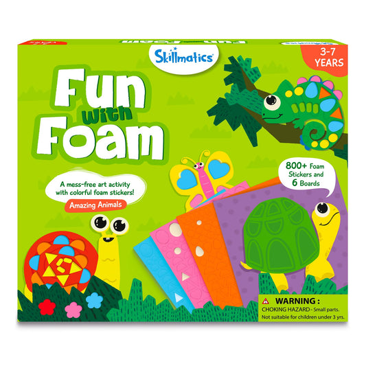 Skillmatics Art Activity - Fun with Foam Animals, No Mess Sticker Art for Kids, Craft Kits, DIY Activity, Gifts