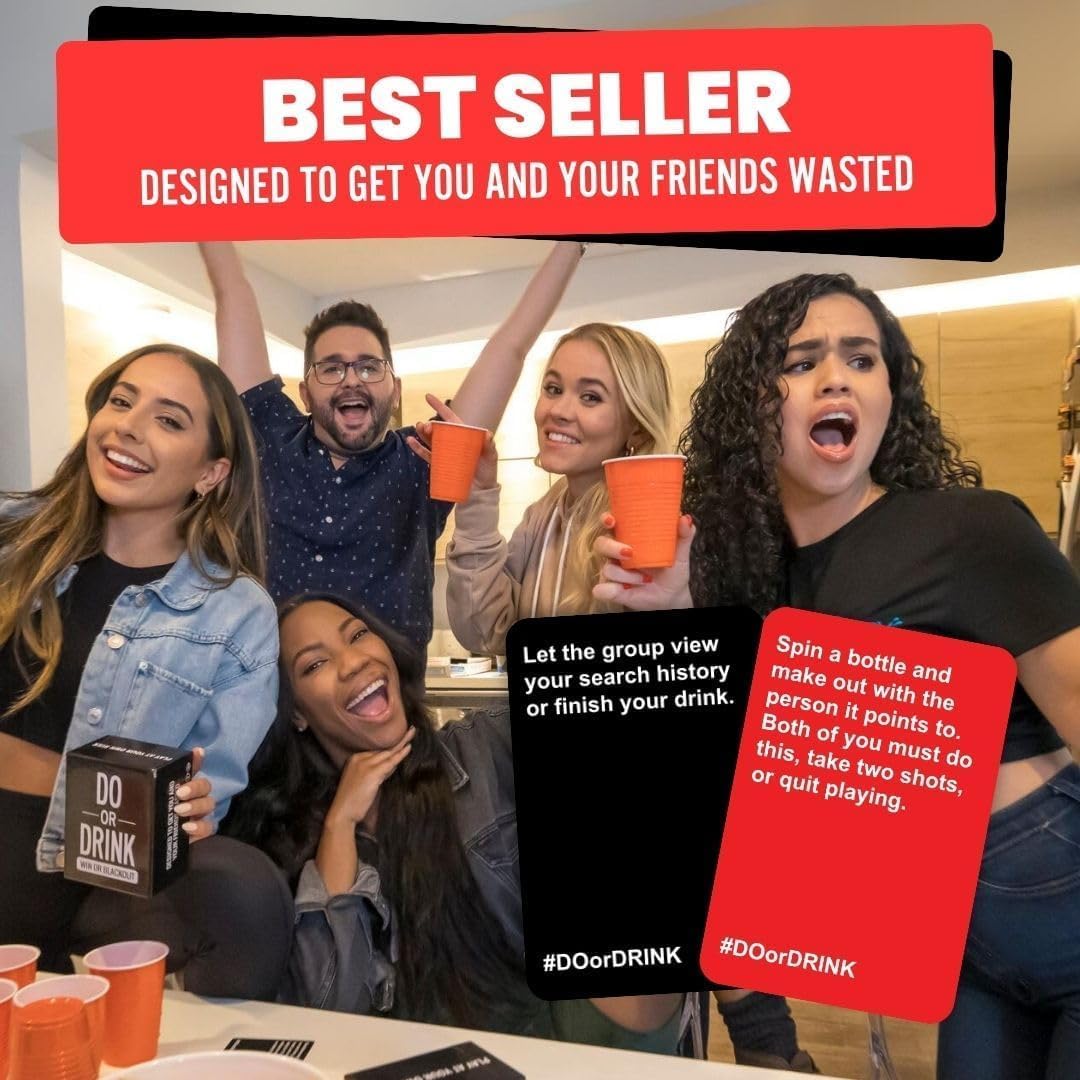 Do or Drink Drinking Card Games for Adults - Fun Adult Games for Game Night & Parties - Bachelorette Party Games with 350 Cards & 175 Challenges That Will Get You Drinking