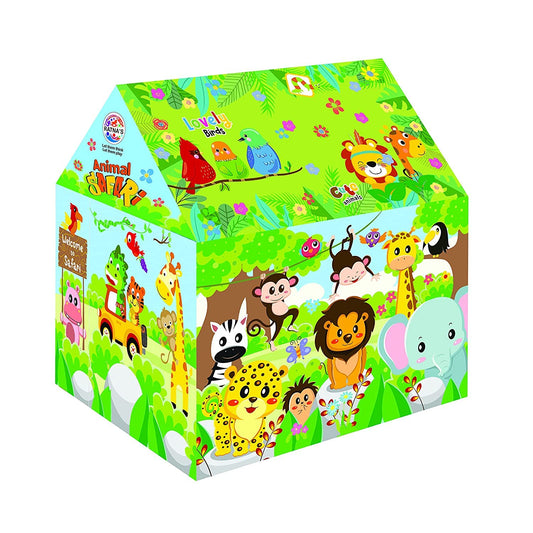 Ratna's Play Tent House Jumbo Size, Light Weight for Kids 3-10 Years Girls and Boys (Animal Safari)