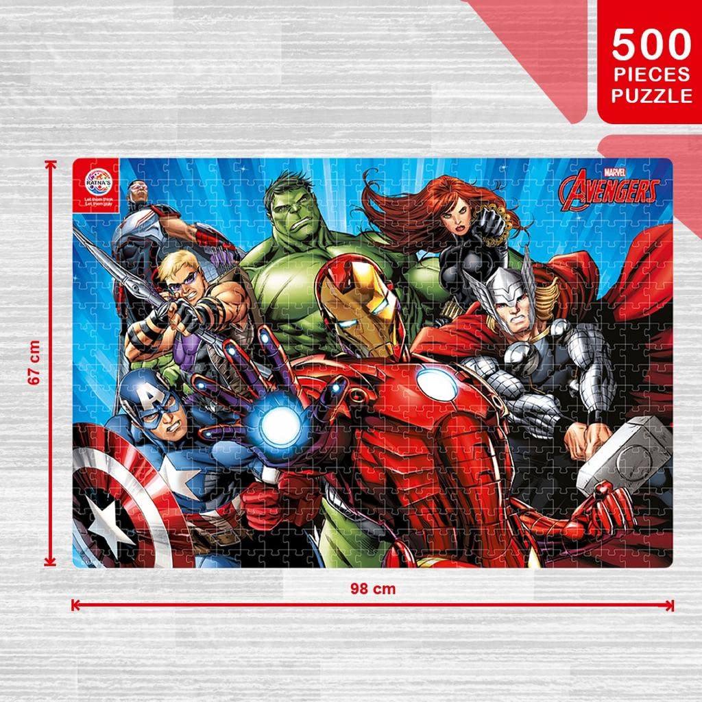Ratna's Marvel Avengers 500 Pieces Jumbo Floor Jigsaw Puzzle (Size: 98 cm x 67 cm)