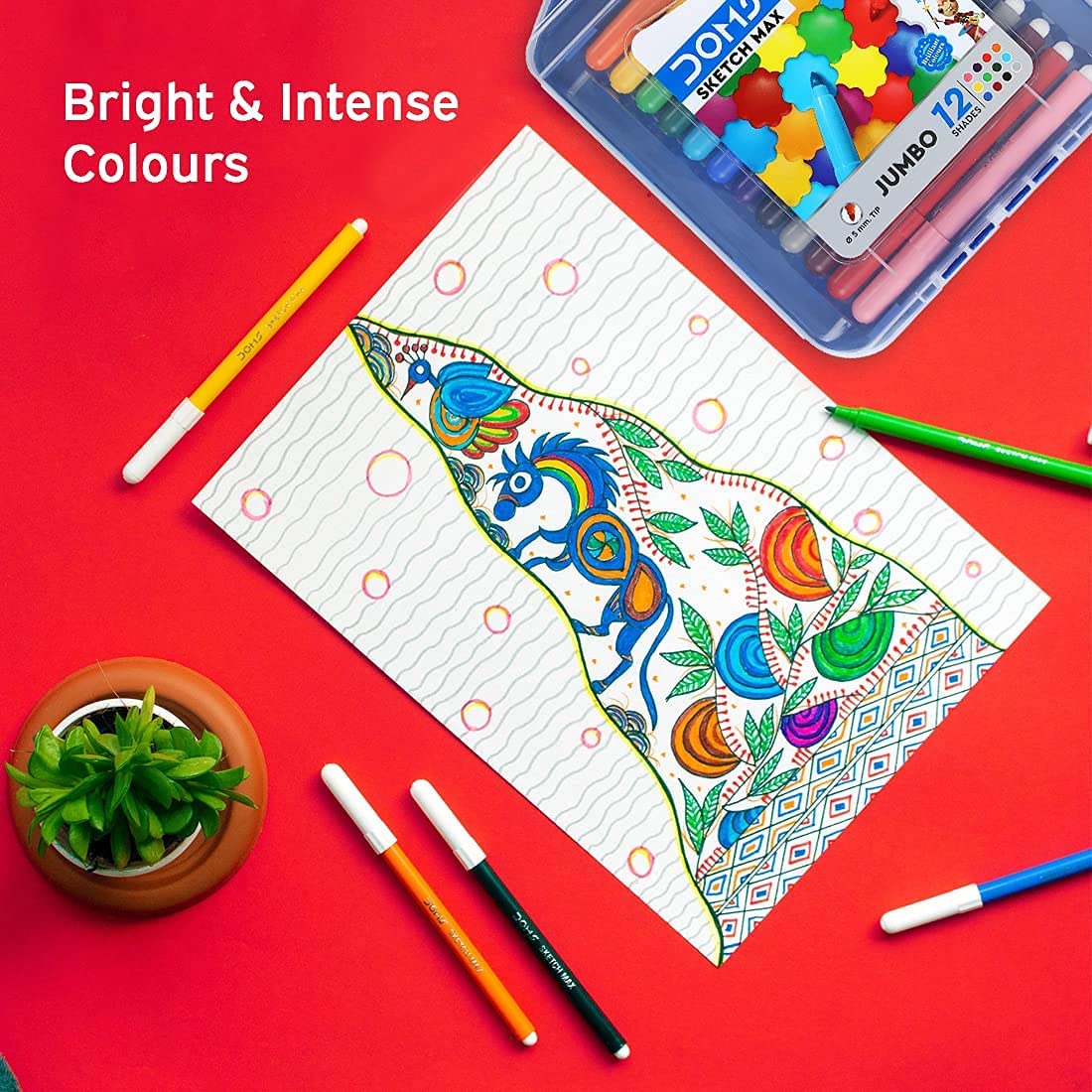 12 Shades Doms Sketch Pens 24 DOMS AQUA WATER COLOUR PENS 24 SHADES