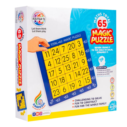 Ratna's Magic Puzzle 65 Maths Total Mind Challenging Board Game for Kids & Adults
