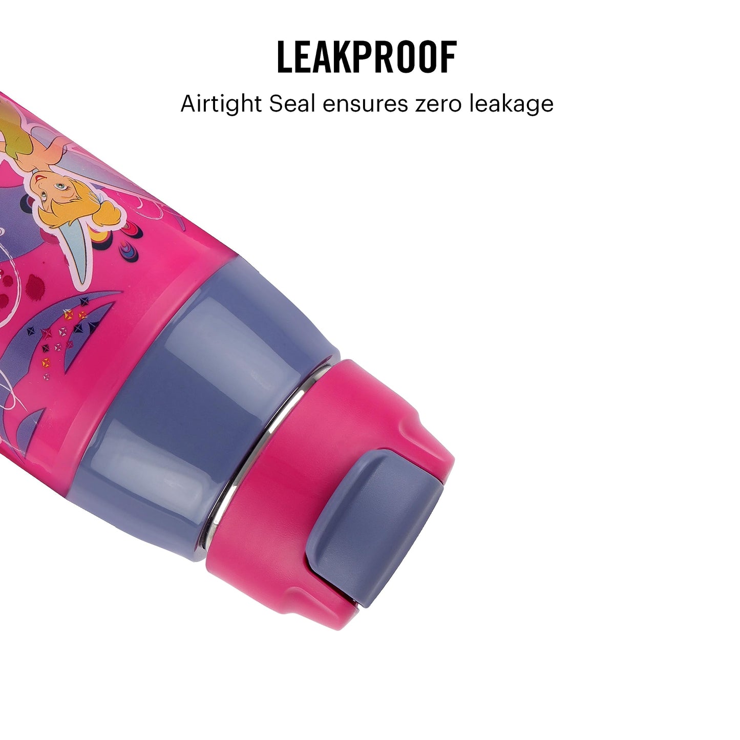CELLO Puro Steel-X Hydra Kid 400 Water Bottle | PU Insulation | School Bottle | Picnic Bottle | Cold Insulation | Leak Proof | Kids Bottle | Easy to Carry | Tinker Bell | 400ml | Pink