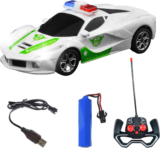 SEEDO Remote Control Police Car, 4 Wheel Drive, Strong Rubber Tyres, Classy Look, No Sharp Edges, for Kids, Featuring Anti-Skid Wheel Rubber Grip