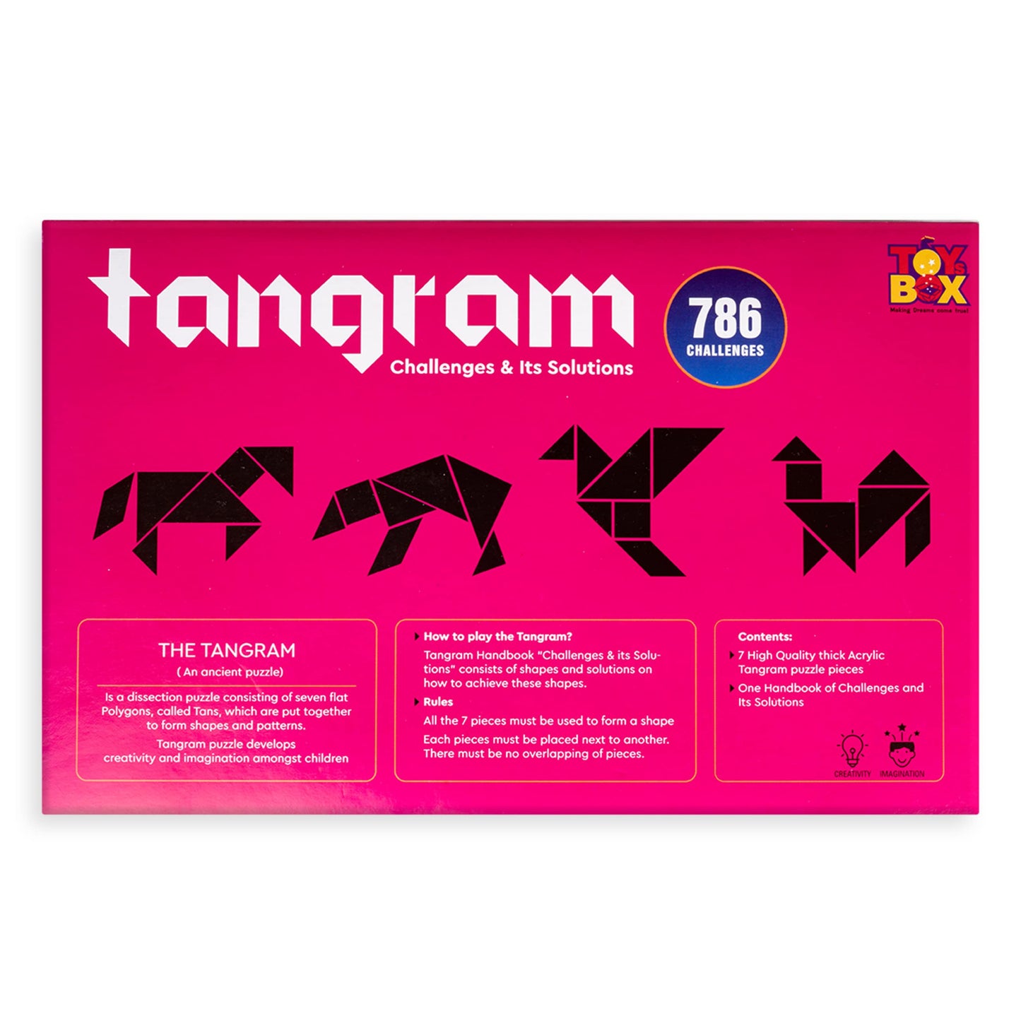 Toysbox Tangram Puzzle 7 Pieces and 786 Patterns Educational Jigsaw Puzzle Game of Shapes for Mind Development of Kids