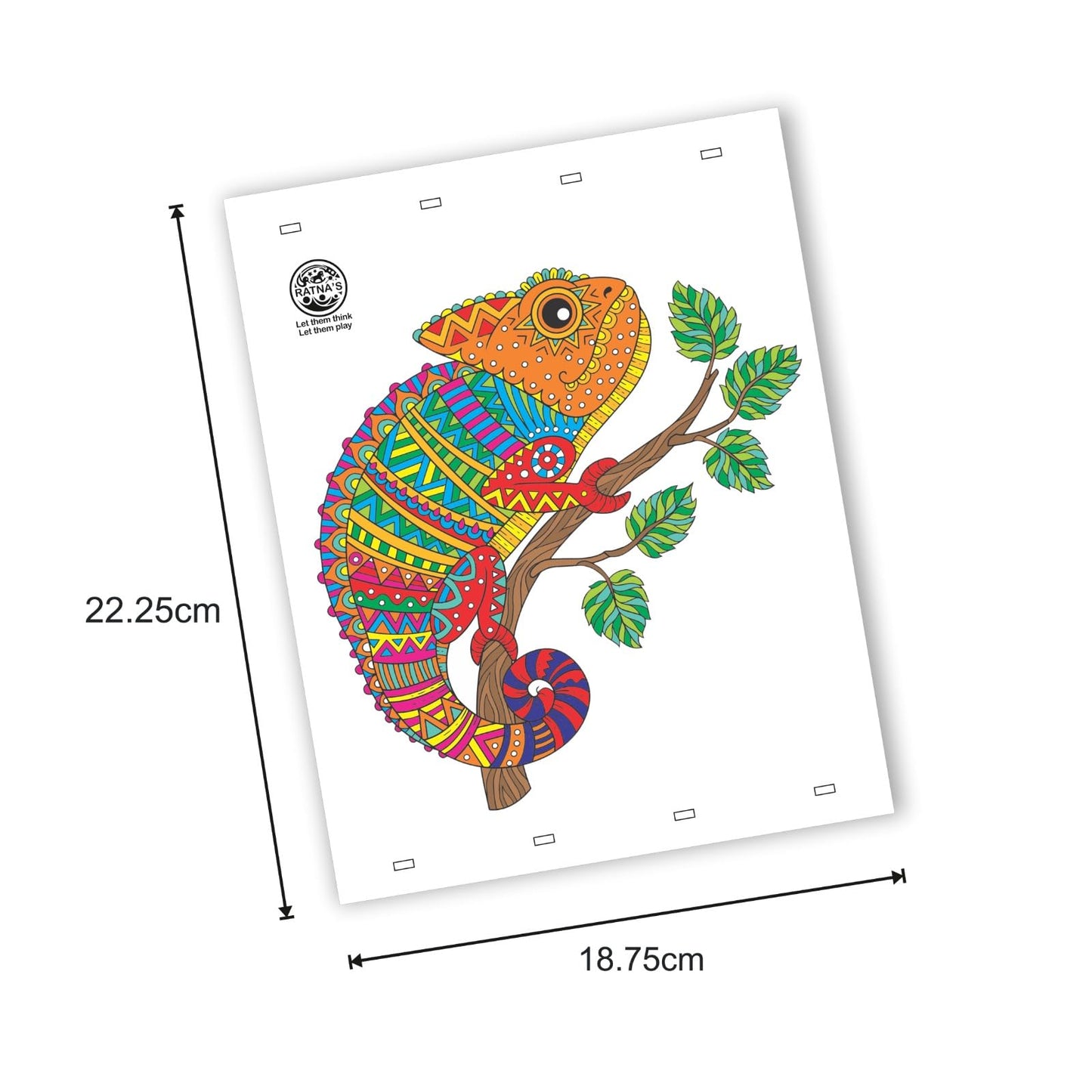 Ratna's Jungle Mandala Art Colouring Kit - 20 Sheets (35 x 27.5 cm) with 12 Sketch Pens Inside - Creative Coloring Fun for All Ages