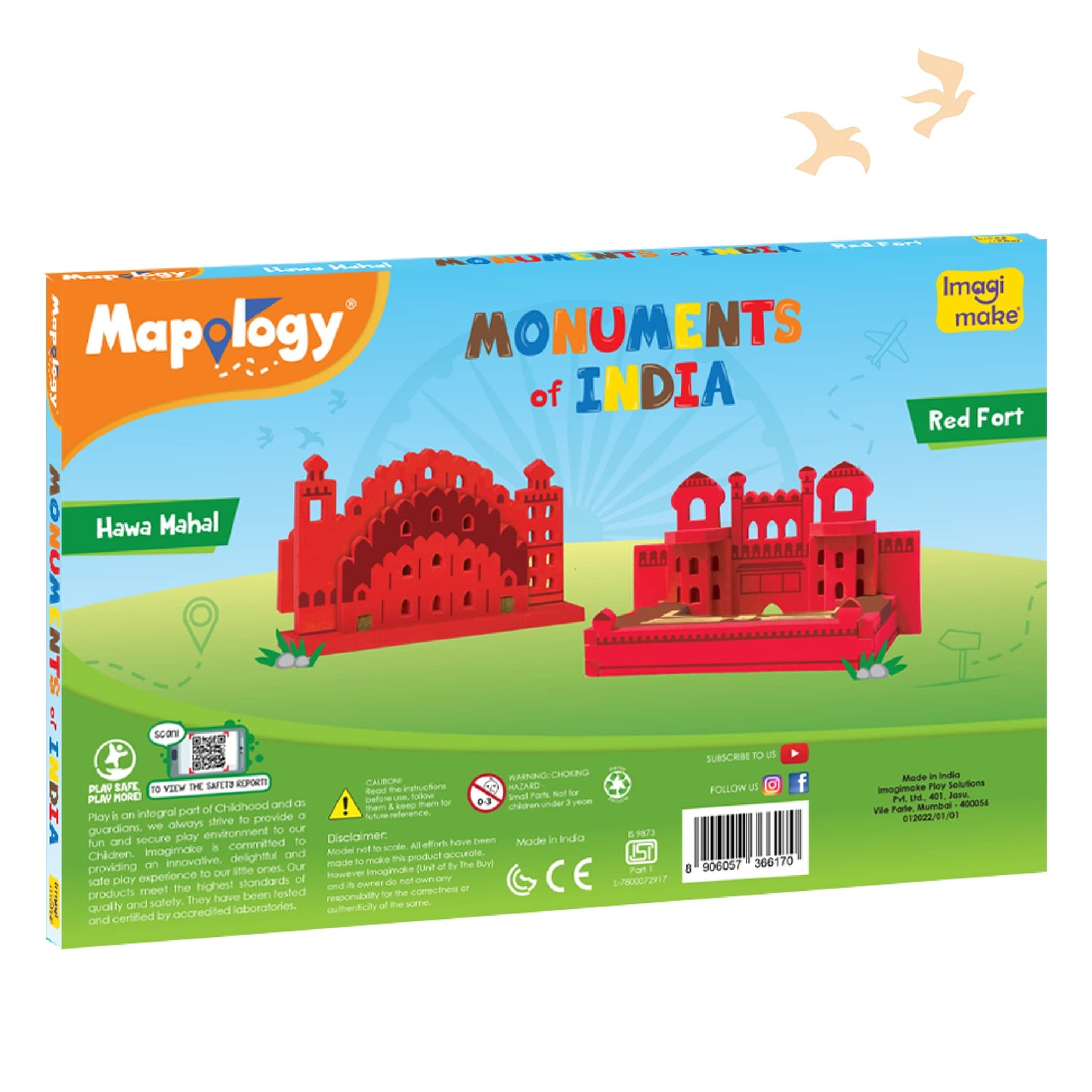 Imagimake Eva Foam Mapology Monuments Of India - Red Fort & Hawa Mahal - Construction Set - Educational Toy