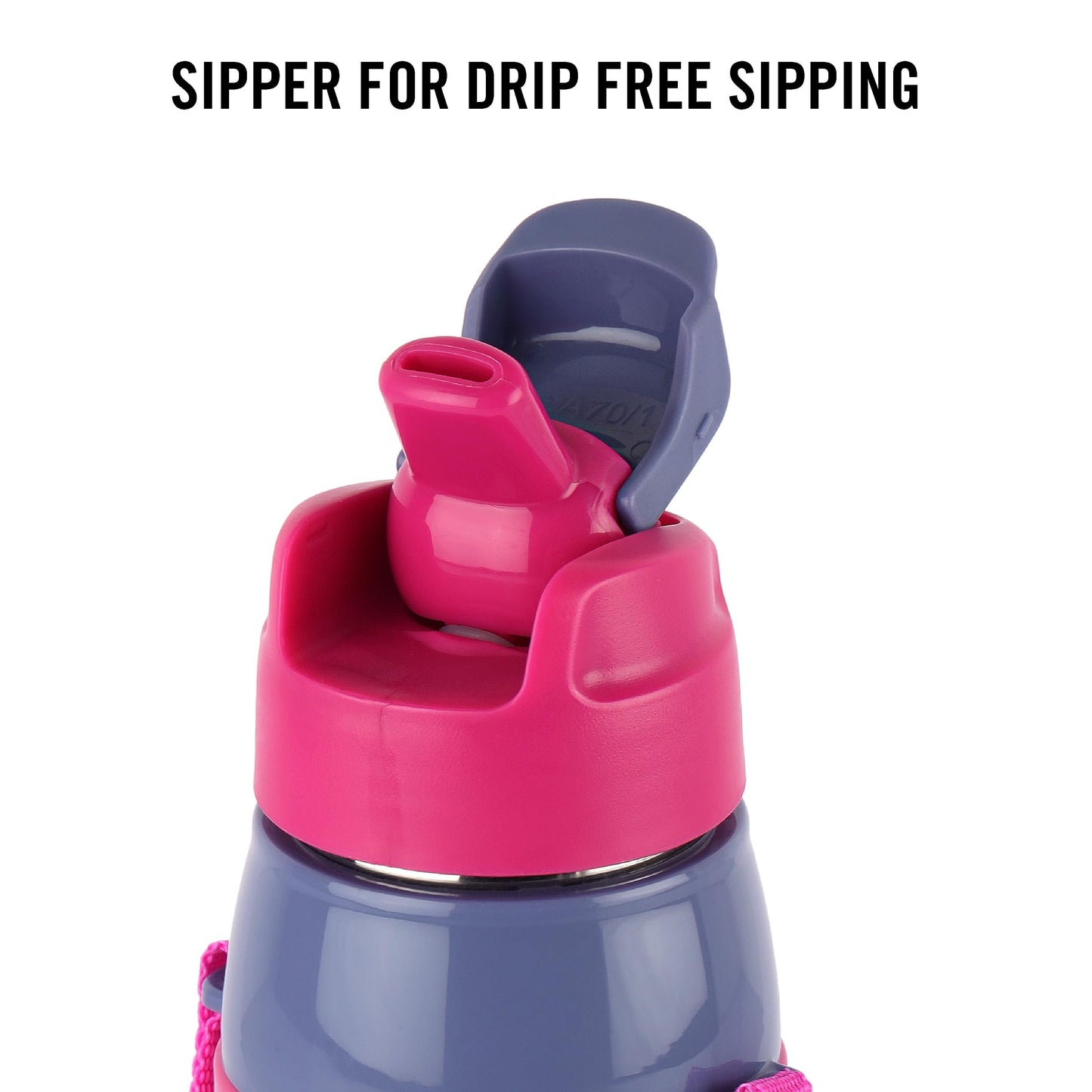 CELLO Puro Steel-X Hydra Kid 400 Water Bottle | PU Insulation | School Bottle | Picnic Bottle | Cold Insulation | Leak Proof | Kids Bottle | Easy to Carry | Tinker Bell | 400ml | Pink